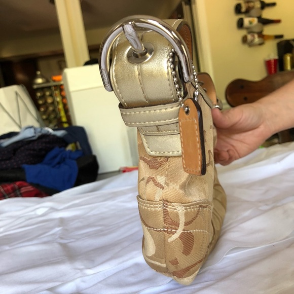 Authentic mini Coach bag, gold, tan - Picture 6 of 6